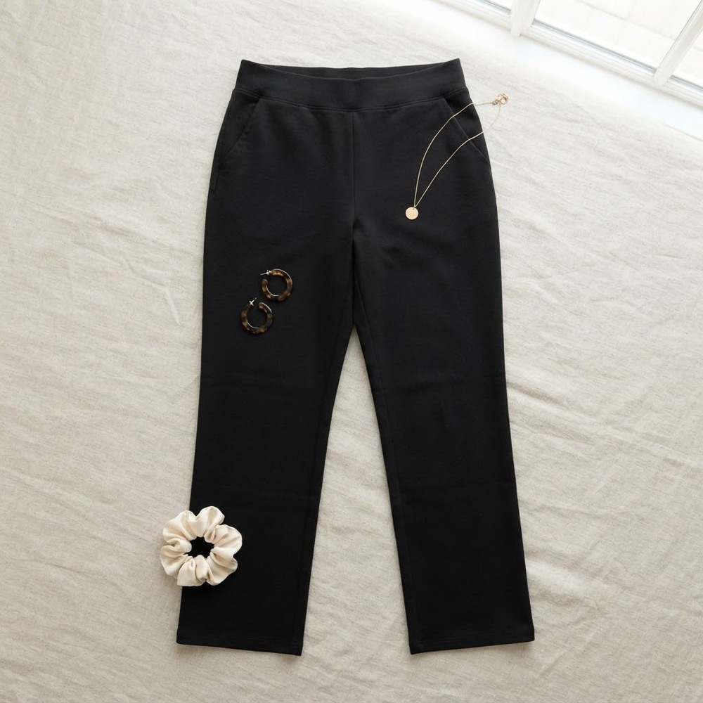 Pure Jill Tapered Ankle Pants Women S Black Pima Cotton Modal Stretch Athleisure